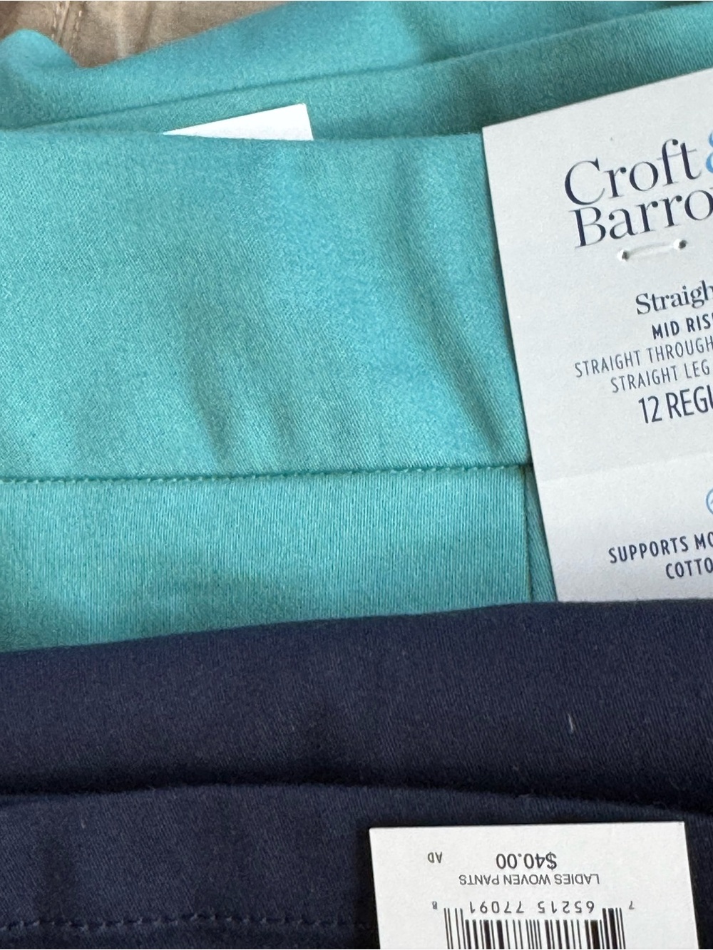 Croft & Barrow Straight Leg Pants- Black, Navy, Teal, Khaki, Red,   BROWN Sold - Picture 12 of 14
